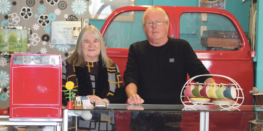 Raglan Vintage & Retro owners Sue and Paul Marrow are looking forward to retirement, travel and indulging new interests.