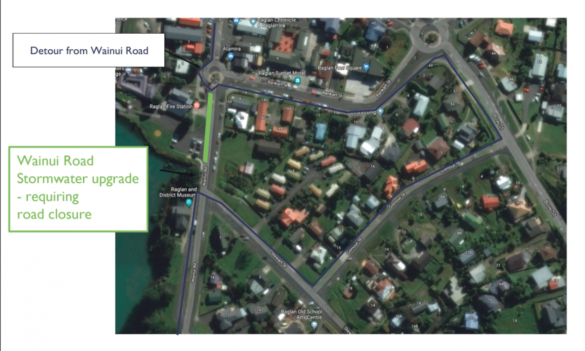 Part of Wainui Road to be closed for storm water upgrades Raglan