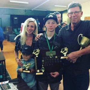 Hudson Bidois, middle, with some of his family. Recipient of the Millward Shield - Most Promising Player, Best Forward - 13th Grade and the Gwynne Shield Player of the Tournament (Waikato Rep). The Bidois Family has also donated our new club award this year for Most Valuable Player.