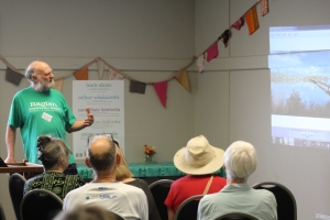 John Lawson spoke at the Raglan Naturally event.