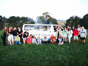 Some of the Surfside Youth crew last Friday night at the Okete farm.